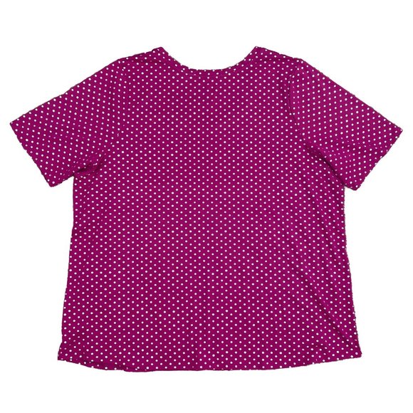 Lane Bryant Polka Dot Short Sleeve Top Pink & Silver Women's Plus Size 22/24 NWT - Picture 6 of 7